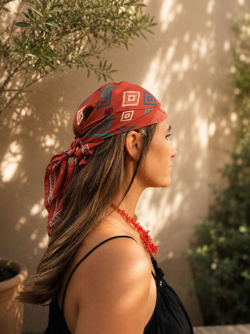 Foulard · Pantheon · colore mattone