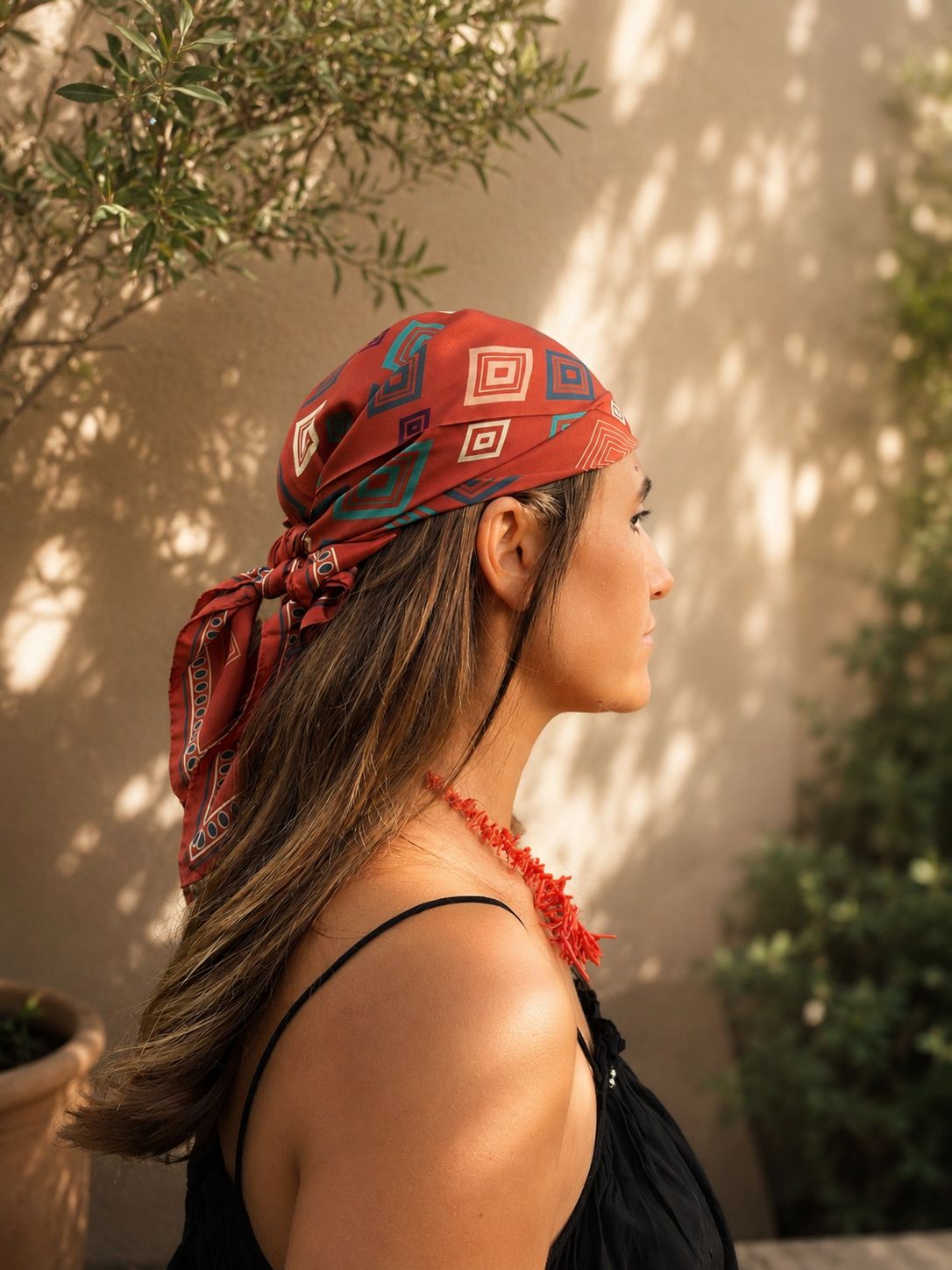 Foulard · Pantheon · colore mattone